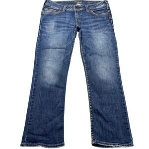 Silver Jeans Co Jeans Womens 32‎ Blue Med Wash Pioneer Bootcut Stretch 34x27